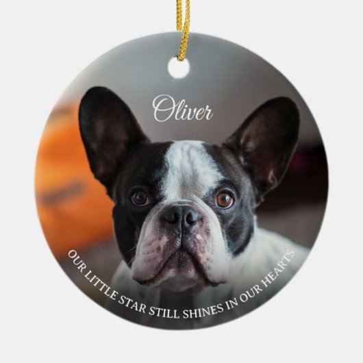 Huisdierherdenking Hond Verlies Naam Foto Citaat S Keramisch Ornament (Voorkant)