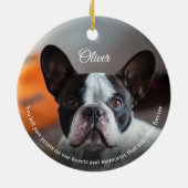 Huisdierherdenking Hond Verlies Naam Foto Citaat S Keramisch Ornament (Achterkant)