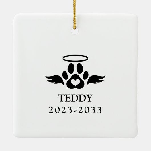 Huisdierherdenking In Liefdevolle Herinnering Voeg Keramisch Ornament (Achterkant)