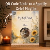 Huisdierherdenking met foto en Spotify QR-code Acryl Bord