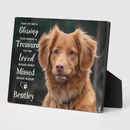 Huisdierherdenking Moderne Persoonlijke Hondenfoto Fotoplaat (Zijkant)