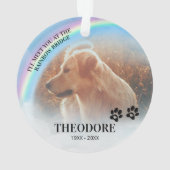 Huisdierherdenking Rainbow Bridge Foto Kerstmis Ornament (achterkant)