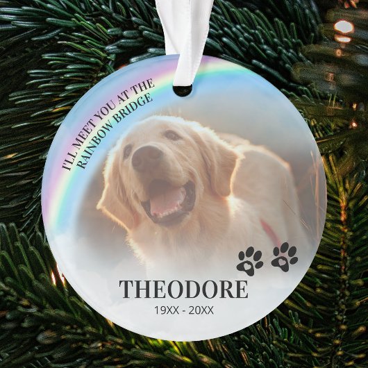Huisdierherdenking Rainbow Bridge Foto Kerstmis Ornament
