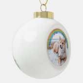 Huisdierherdenking Rainbow Bridge Kerst Geschenk H Keramische Bal Ornament (Links)