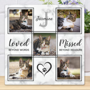 Huisdierherdenking Unieke kattenfotocollage Fotoplaat