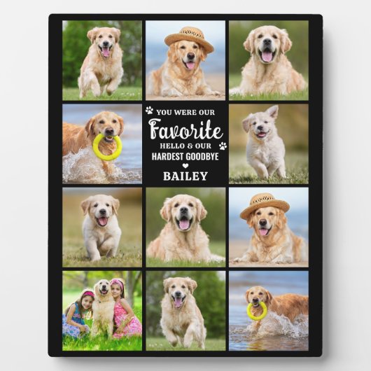 Huisdierherdenking Vaarwel Hond 11 Foto Collage Fotoplaat (Voorkant)