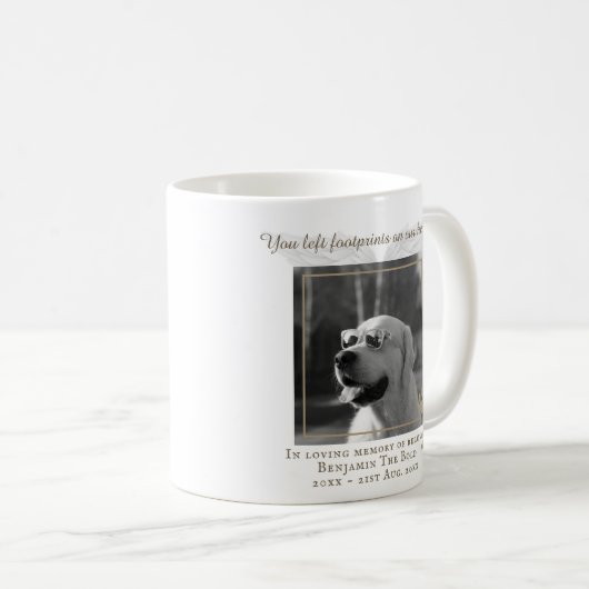 Huisdierherdenkings FOTO Geschenk - Voeg tekst toe Koffiemok (Voorkant rechts)