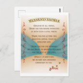 Huisdierherdenkingsgebed, engelenvleugels en poten briefkaart (Voorkant / Achterkant)
