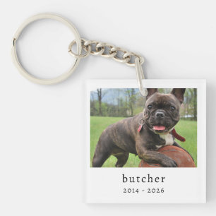 Huisdierherdenkingsherinneringsfoto vierkant sleutelhanger
