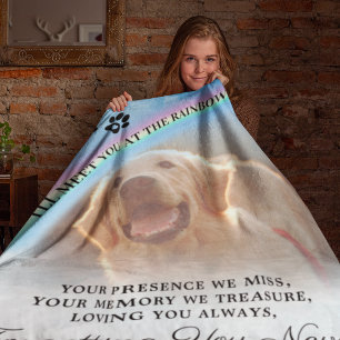 Huisdierherdenkingsregenboogbrugfoto Fleece Deken