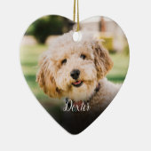 Huisdierherinneringsfoto Kat Hond Elegant Hart Keramisch Ornament (Rechts)