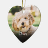 Huisdierherinneringsfoto Kat Hond Elegant Hart Keramisch Ornament (Links)