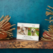 Huisdierhond 2-foto Aangepaste Naam Herdenking Fotoplaat (Zijkant)