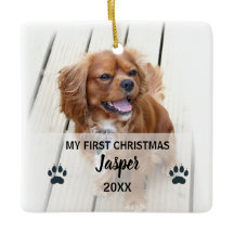 Huisdierhond Eerste Kerst Foto's Boomornament