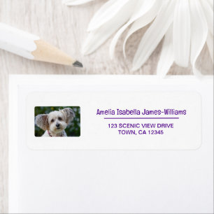 Huisdierhond Foto Elegant Modern Retouradreslabel Etiket