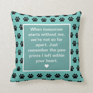 Huisdierhond Gedicht Foto Memorabilia Grijs Teal Kussen