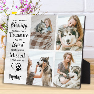 Huisdierhond Herdenking Aandenken Foto Collage Fotoplaat