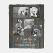 Huisdierhond Herdenking Aandenken Fotocollage Gesc Fleece Deken (Voorkant)