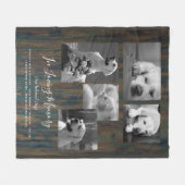 Huisdierhond Herdenking Aandenken Fotocollage Gesc Fleece Deken (Voorkant (Horizontaal))