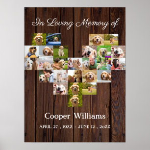 Huisdierhond Herdenking Aangepaste Foto collage Hu Poster