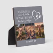 Huisdierhond Herdenking Grijs Linnen Foto Collage Fotoplaat (Voorkant)