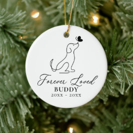 Huisdierhond Herdenking Voor Altijd Geliefd Naam & Keramisch Ornament