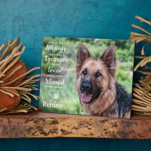 Huisdierhond Herdenkings Aangepaste Herinneringsfo Fotoplaat (Zijkant)