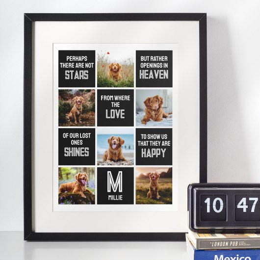 Huisdierhond Herdenkingsfotocollage Poster