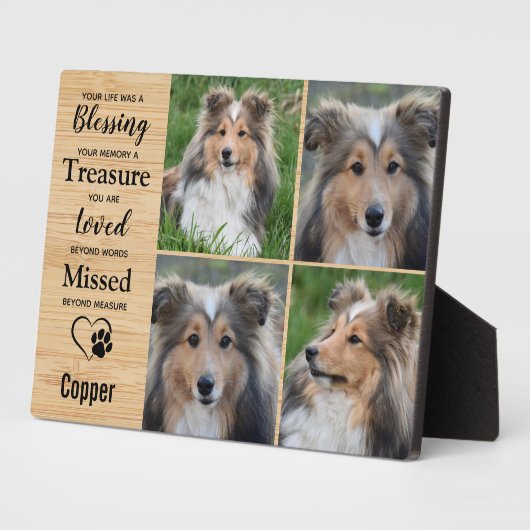 Huisdierhond Herdenkingsgeschenk - Aandenken aan h Fotoplaat (Zijkant)