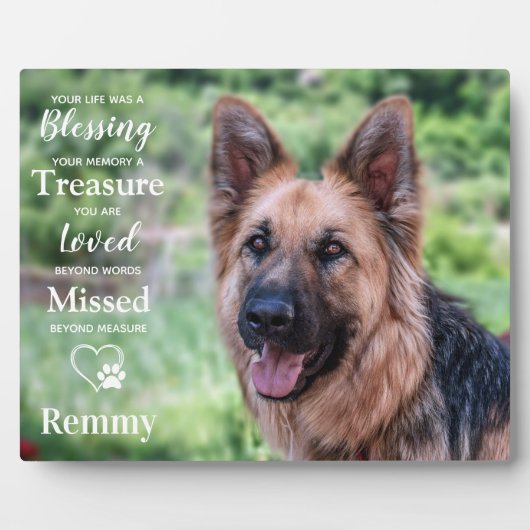 Huisdierhond Herdenkingsmonument Aangepaste Herinn Fotoplaat (Voorkant)