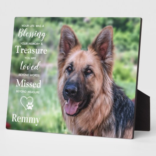 Huisdierhond Herdenkingsmonument Aangepaste Herinn Fotoplaat (Zijkant)