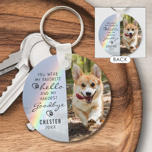 Huisdierhond Herinnering Favoriete Hallo Foto Rege Sleutelhanger