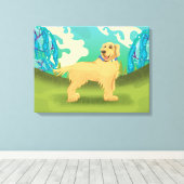 Huisdierhond in het park canvas afdruk (Insitu (Houten vloer))