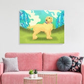 Huisdierhond in het park canvas afdruk (Insitu (Woonkamer))