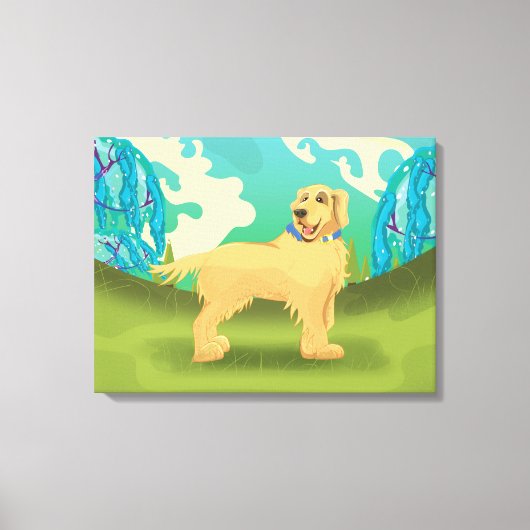 Huisdierhond in het park canvas afdruk (Voorkant)