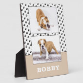 Huisdierhond Pootafdruk 2 Foto Collage Aandenken  Fotoplaat (Zijkant)