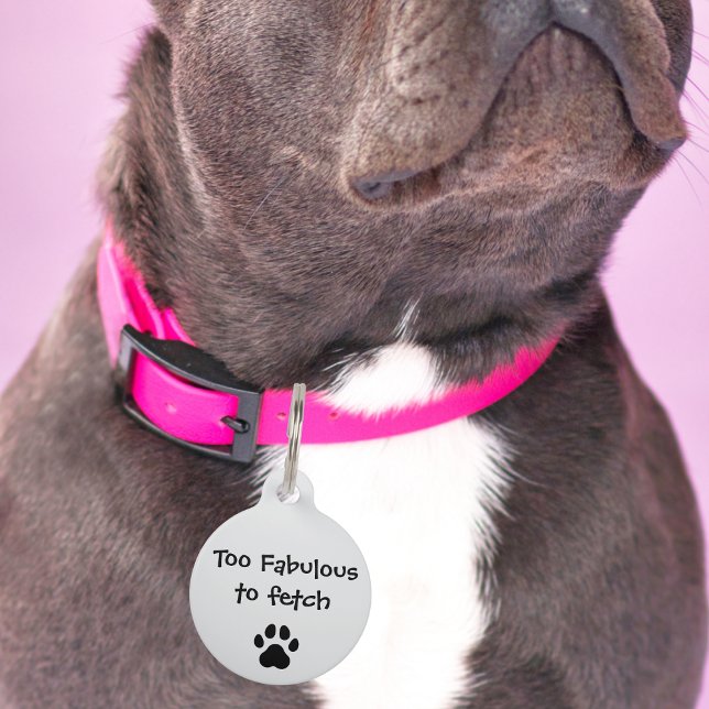 Huisdierhond Te Fabulous Om Grappige Aangepaste Ve Huisdierpenning (Creator heeft geüpload)