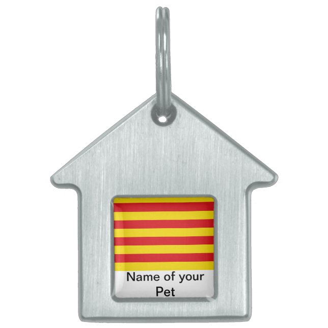 Huisdieridentificatietag met vlag van Catalonië Huisdieren Naamplaatje (Voorkant)