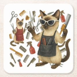 Huisdierkapper voor kattenliefhebbers kartonnen onderzetters