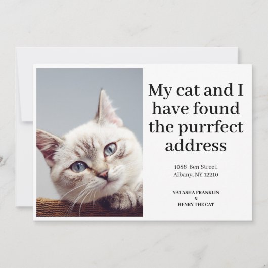 Huisdierkat Foto Nieuwe Adres We Zijn Verhuisd Aan (Voorkant)