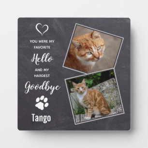 Huisdierkat Herdenkingsgeschenk Hallo Vaarwel Cita Fotoplaat