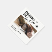 Huisdierkat Naam Op Maat Gemaakte Foto Dranken Zij Servet (Hoek)