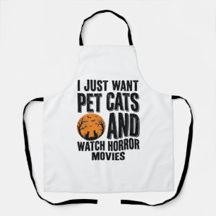 Huisdierkatten Horrorfilms Vintage Halloween T-shi Schort