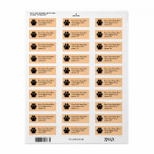 Huisdierlabels - Mooie pootafdruk Etiket (Full Sheet)