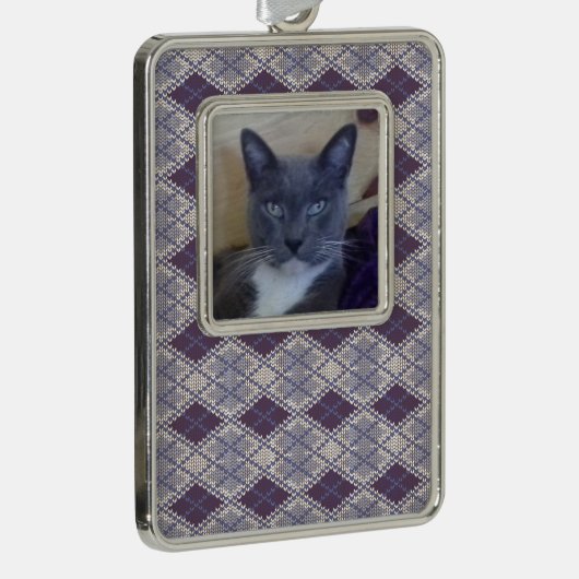 Huisdierliefde ingelijst ornament van goud / paars (Rechts)