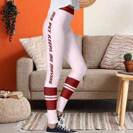 Huisdierliefhebber Blush Roze Diep Bourgondië Rood Leggings