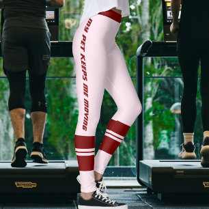 Huisdierliefhebber Blush Roze Diep Bourgondië Rood Leggings