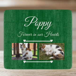 Huisdierliefhebber groen en wit 2 foto's glas snijplank
