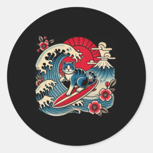 Huisdierliefhebber Mt. Fuji Zonsondergang Japanse Ronde Sticker