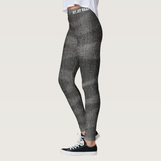 Huisdierliefhebber Nep Denim Zwarte Jeans Textuur  Leggings (Links)